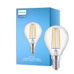 Philips Corepro LED Lustre E14 boll Filament Klar 4.3W 470lm - 827 Extra Varm Vit | Ersättare 40W