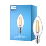 Philips Corepro LED Kronljus E14 Filament Klar 6.5W 806lm - 827 Extra Varm Vit | Ersättare 60W
