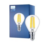 Philips Master Value LED Lustre E14 boll Filament Klar 3.4W 470lm - 927 Extra Varm Vit | Bästa färgåtergivning - Dimbar - Ersättare 40W