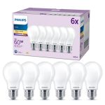 Flerpack 6x Philips Lampa LED E27 Päron Matt 7W 806lm - 827 Extra Varm Vit