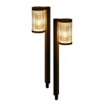 Dubbelpack 2x Interlight Spik Ljus Solar Trädgård Lykta Svart 1W 40lm - 830 Varm Vit | incl. Batteri