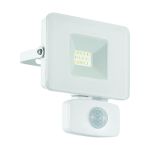 Eglo Vägglampa Faedo 3 Aluminium Vit 10W 1000lm - 850 Kallvit | IP44 - Rörelsesensor