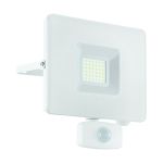 Eglo Vägglampa Faedo 3 Aluminium Vit 31W 3400lm - 850 Kallvit | IP44 - Rörelsesensor
