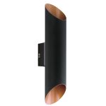 Eglo Vägglampa Agolada Utomhus Galvaniserat Stål Svart Koppar Up & Down 7.4W 660lm - 830 Varm Vit