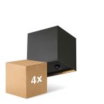 Flerpack 4x D'Lite Vägglampa Elingen Aluminium Svart Up & Down 2.9W 170lm - 830 Varm Vit | IP65 - Batteridriven - Ljussensor