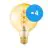 Flerpack 4x Osram Vintage 1906 LED E27 Globe Filament Guld 125mm 5W 250lm - 820 Extra Varm Vit | Ersättare 25W