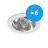 Flerpack 6x Noxion Infälld Spot Drome MR16 Lutningsbar Aluminium | Utskärning   69mm - GU10 Sockel