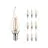 Flerpack 10x Noxion Lucent LED E14 Bøyd spiss Kronljus Filament Klar 2.5W 250lm - 827 Extra Varm Vit | Ersättare 25W