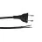 Noxion Euro Strömkabel Svart - C7 Europlug + Öppna ändar - 2m - 2 pole 0,75mm2