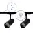 Bright Choice Komplett set 1-Fas Rail 1 Meter Svart | incl. 2x Spot + GU10 2700K 3W Dimbar + Ändkåpa, Strömkontakt