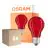 Flerpack 6x Osram LED Star Classic Decor E27 Päron Filament Matt 2.5W 45lm - Röd | Ersättare 7W