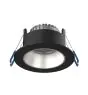 Noxion LED Spot Ares Djup ring Svart 6W 540lm 927-940 3CCT - med Inre Ring Silver | Utskärning   68mm