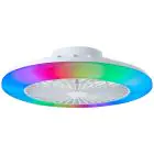 Brilliant Salerno Takfläkt Plast Metall Vit 36W 4700lm - 830-865 CCT+RGB | 485mm - Fjärrkontroll Dimbar