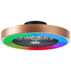 Brilliant Slimline Takfläkt Plast Metall Svart Guld 36W 4700lm - 830-865 CCT+RGB | 490mm - Fjärrkontroll Dimbar