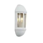 Ansell LED Vägglampa Latina Halv Lykta Vit - Passande för E27 upp till 42W | IP65 - Ljussensor