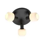 Nordlux Milford Taklampa Glas Mini 3-Rondel Svart | Passande för 3x E14