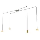 Emibig Pendellampa Fuji Stål Guld | Passande för 1x E14 - Max 10W, 1x GU10 - Max 10W, 2x GX53 - Max 10W