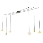 Emibig Pendellampa Fuji Stål Guld | Passande för 2x E14 - Max 10W, 2x GU10 - Max 10W, 2x GX53 - Max 10W