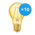 Flerpack 10x Osram Vintage 1906 LED E27 Päron Filament Guld 2.5W 220lm - 824 Extra Varm Vit | Ersättare 25W