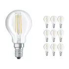 Flerpack 10x Ledvance Classic LED E14 Päron Filament Klar 4.2W 470lm - 927 Extra Varm Vit | Bästa färgåtergivning - Dimbar - Ersättare 40W