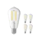 Flerpack 5x Calex Smart Tuya Wifi E27 Edison Filament 7W 806lm - 818-830 Justerbar Vit | Dimbar - Ersättare 60W