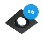 Flerpack 6x Noxion Infälld Spot Boxi MR16 Lutningsbar Svart | Utskärning   80mm - GU10 Sockel