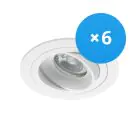 Flerpack 6x Noxion Infälld Spot Logic MR16 Lutningsbar Vit | Utskärning   80mm - GU10 Sockel