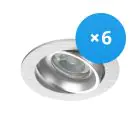 Flerpack 6x Noxion Infälld Spot Vision MR16 Lutningsbar Aluminium | Utskärning   69mm - GU10 Sockel