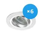 Flerpack 6x Noxion Infälld Spot Logic MR16 Lutningsbar Aluminium | Utskärning   80mm - GU10 Sockel