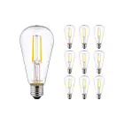 Flerpack 10x Noxion Lucent LED E27 Päron Filament Klar 4W 470lm - 827 Extra Varm Vit | Ersättare 40W