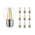 Flerpack 10x Noxion Lucent Lustre LED E27 boll Filament Klar 2.5W 250lm - 827 Extra Varm Vit - Ersättare 25W