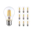 Flerpack 10x Noxion Lucent Filament LED E27 Päron Klar 7W 806lm - 827 Extra Varm Vit | Ersättare 60W