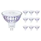 Flerpack 10x Philips Master Value LED Spot GU5.3 MR16 7.5W 630lm 36D - 930 Varm Vit | Bästa färgåtergivning - Dimbar - Ersättare 50W