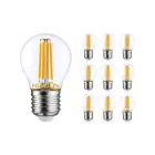 Flerpack 10x Noxion Lucent LED E27 boll Filament Klar 4.5W 470lm - 827 Extra Varm Vit | Ersättare 40W