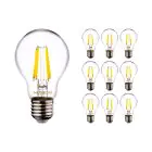 Flerpack 10x Noxion Lucent LED E27 Päron Filament Klar 8.5W 1055lm - 827 Extra Varm Vit | Dimbar - Ersättare 75W