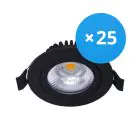 Flerpack 25x Noxion LED Lutningsbar Slim Spot Svart Runda 6W 550lm 60D - 927 Extra Varm Vit | 85mm - IP54 - Dimbar - Bästa Färgåtergivning