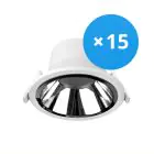 Flerpack 15x Noxion LED Downlight Apollo 20W 2300lm 60D - 830 Varm Vit | 220mm - Utskärning   200mm - Alu Reflektor - UGR 