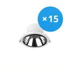 Flerpack 15x Noxion LED Downlight Apollo 9W 1100lm 60D - 840 Kallvit | 145mm - Utskärning   120mm - Alu Reflektor - UGR 
