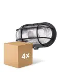 Flerpack 4x D'Lite Vägglampa Ecco Svart Oval | IP44 - Passande för 1x E27