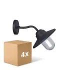 Flerpack 4x D'Lite Vägglampa Ember Svart | IP54 - Passande för 1x E27