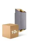 Flerpack 10x Nordlux Nico Vägglampa Aluminium Antracit Up & Down | IP54 - Passande för 2x GU10