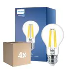 Flerpack 4x Philips MASTER Value LED Lampa E27 Päron Klar 11.2W 1521lm - 927 Extra Varm Vit | Bästa färgåtergivning - Dimbar - Ersättare 100W