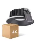 Flerpack 4x Ledvance LED Spot Air Fix Aluminium Svart 6W 510lm 36D - 930 Varm Vit | Utskärning   68mm - IP65 - Bästa färgåtergivning - Dimbar