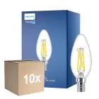 Flerpack 10x Philips MASTER LED E14 Kronljus Filament Klar 2.5W 340lm - 922-927 Dim To Warm | Bästa Färgåtergivning - Dimbar - Ersättare 25W