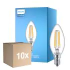 Flerpack 10x Philips Corepro LED Kronljus E14 Filament Klar 6.5W 806lm - 840 Kallvit | Ersättare 60W