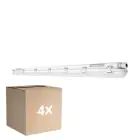 Flerpack 4x Ledvance LED Allmänbruksarmatur Vattentät Fukttät 58W 8000lm - 840 Kallvit | 150cm