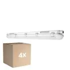 Flerpack 4x Ledvance LED Allmänbruksarmatur Vattentät Fukttät 18W 2400lm - 840 Kallvit | 120cm