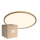 Flerpack 3x Nordlux LED Taklampa Oja 42 Trä 24W 2150lm - 827 Extra Varm Vit | Dimbar