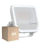 Flerpack 4x Ledvance LED Strålkastare Aluminium Vit 41W 6000lm 100D - 840 Kallvit | IP66 - Symmetrisk