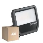 Flerpack 4x Ledvance LED Strålkastare Aluminium Svart 41W 6000lm 100D - 865 Dagsljus | IP66 - Symmetrisk